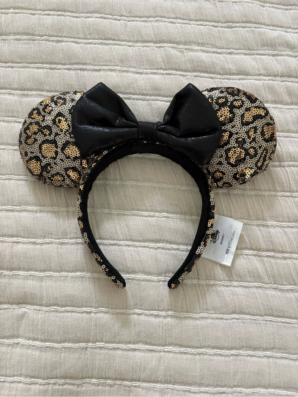 Disney Park Animal Kingdom Sequin Leopard Animal Print Minnie Mouse Ear Headband